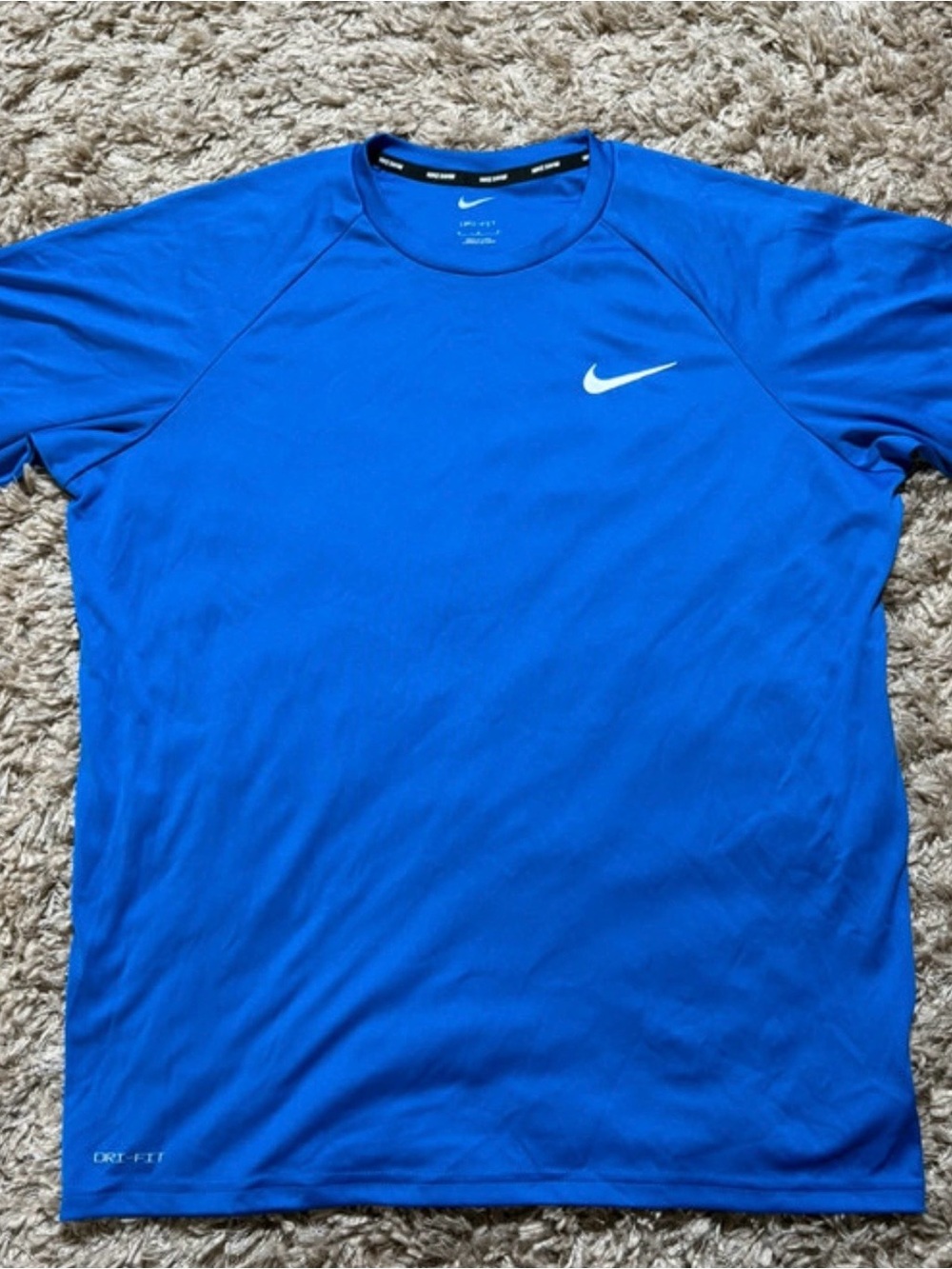 Nike Short Sleeve Dri-FIT Athletic Tee - Bright Blue with White Swoosh